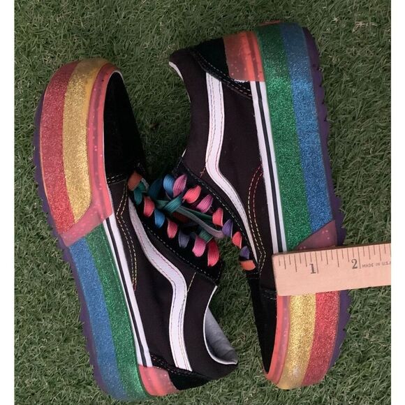 Vans Old Skool Stacked Glitter Colorful Sneaker Gym Shoes M 6.5 W 8 - Picture 4 of 10